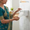 Garbage Bag Holder For Dustbin Bags, Garbage Bag Roll Dispenser With Self Adhesive Wall Mount, No Drill Installation, [Nr-1325](Plastic, White, Pack Of 1 Count)
