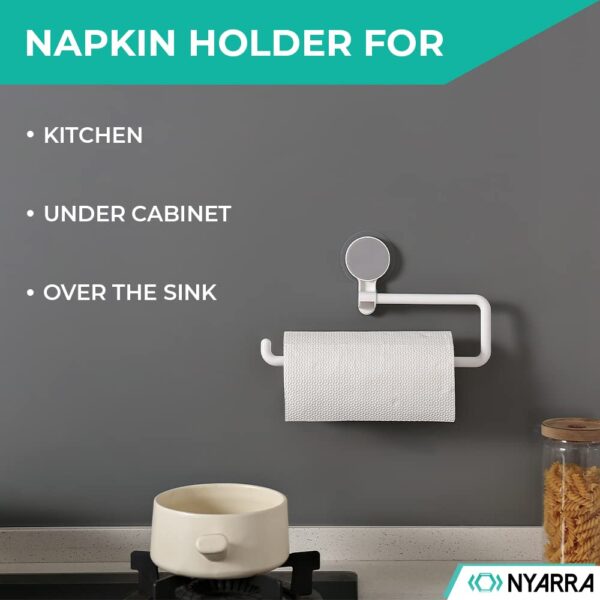 Kitchen Towel Holder, Magic Sticker Self Adhesive Multifunctional Paper Towel Holder, Napkin Holder for Kitchen, Under Cabinet, Over The Sink, Organizer Rack for Paper Towel Roll [NR-1334]