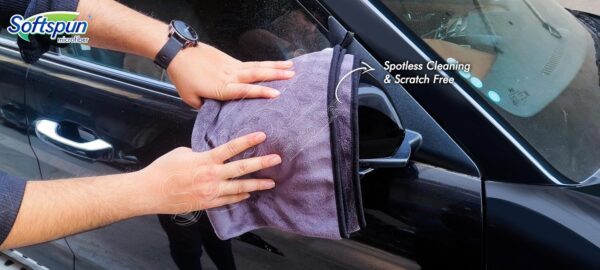 SOFTSPUN Microfiber Extra Large, The 500 GSM 50x80cm (19.5”x31.5”), Highest 70/30 Blend, Heavy Duty Drying Towel Ultra Absorbent Scratch-Free One-Pass Vehicle-Drying Cloth For Cars & SUVs,1-Pack, Grey