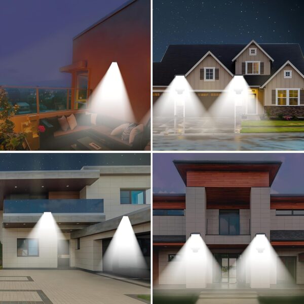 Wall Lights with Remote Control and Motion Sensor Bright Security LED Waterproof Street Lamps with Solar Outdoor Lights, Waterproof Portable Security Floodlight for Porch Garden
