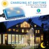 Wall Lights with Remote Control and Motion Sensor Bright Security LED Waterproof Street Lamps with Solar Outdoor Lights, Waterproof Portable Security Floodlight for Porch Garden