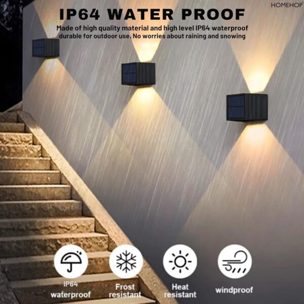 Homehop Solar Light Outdoor Garden Waterproof Adjustable Up and Down Solar Fence Lights, LED Decorative Lamp for Home Wall, Balcony, Yard, Porch, and Patio