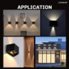 Homehop Solar Light Outdoor Garden Waterproof Adjustable Up and Down Solar Fence Lights, LED Decorative Lamp for Home Wall, Balcony, Yard, Porch, and Patio
