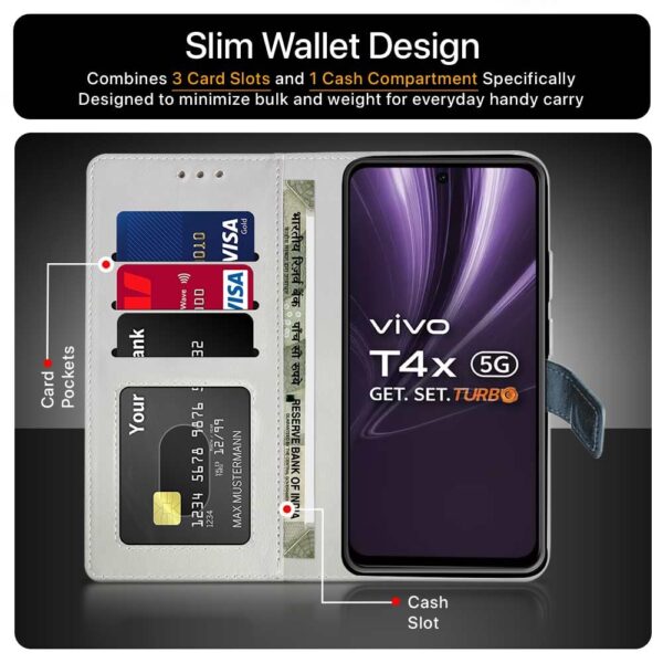 1775602333_FLIPPED-Vegan-Leather-Flip-Case-Back-Cover-for-Vivo-T4x-5G-iQoo-Z10x-5G-Vivo-Y31-Pro-5G-Flexible-Shock-Proof-Hand-Stitched-Leather-Finish-Card-Pockets-Wallet-Stand-Blue-with-Aquamarine.jpg FLIPPED Vegan Leather Flip Case Back Cover for Vivo T4x 5G | iQoo Z10x 5G | Vivo Y31 Pro 5G (Flexible, Shock Proof | Hand Stitched Leather Finish | Card Pockets Wallet & Stand | Blue with Aquamarine)