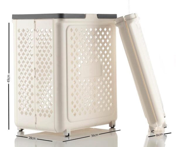 1775613811_Foldable-Laundry-Basket-With-Wheels-Ventilated-Hamper-For-Clothes-Storage-For-Bathroom-Laundry-Room-Collapsible-Laundry-Bin-With-Lid-White-Pack-of-1.jpg Foldable Laundry Basket With Wheels Ventilated Hamper For Clothes Storage For Bathroom Laundry Room Collapsible Laundry Bin With Lid (White) Pack of (1)