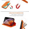 WHITBULL PU Leather Magnetic Premium Flip Cover with 2 Card Slot for iPhone 17 Pro - Orange