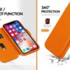WHITBULL PU Leather Magnetic Premium Flip Cover with 2 Card Slot for iPhone 17 Pro - Orange