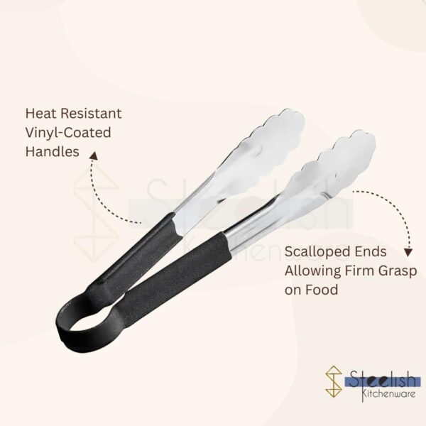 1775619099_Stainless-Steel-Utility-Tong-Multipurpose-Cooking-Frying-Grilling-BBQ-Serving-Tongs-with-Heat-Resistant-Grip-–-Durable-Kitchen-Utensil-for-Home-Hotel-Restaurant-–-Black-Handle.jpg Stainless Steel Utility Tong | Multipurpose Cooking, Frying, Grilling, BBQ, Serving Tongs with Heat-Resistant Grip – Durable Kitchen Utensil for Home, Hotel, Restaurant – Black Handle