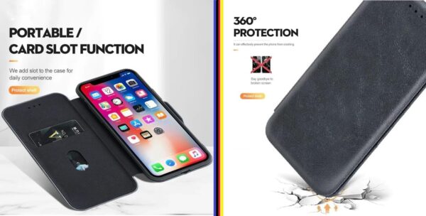 WHITBULL PU Leather Magnetic Premium Flip Cover with 2 Card Slot Compatible with Realme 15T 5G - Black
