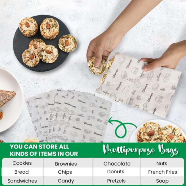 1775638174_Oddy-Uniwraps-Multi-Purpose-Paper-Snack-Bags-with-Sealing-Stickers-Pack-of-60-Bags-8x5.5-Inch-Each.jpg Oddy Uniwraps Multi-Purpose Paper Snack Bags with Sealing Stickers | Pack of 60 Bags, 8x5.5 Inch Each