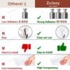 Zulaxy Hanging Hooks Without Drilling, 20 Pack Self Adhesive Hooks Heavy Duty Strong Nail Free, Kitchen Accessories Items (Hanging Hook, Transparent) Stainless Steel