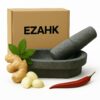 EZAHK Kalvam Stone Mortar and Pestle Set,Masher, Khalbatta, Kharal, Musal,for Kitchen, Home, Herbs and Spices (10 inch Grey,Big Size)