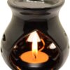 AIR-ROMA Air Roma Ceramic Aroma Black Diffuser Burner With 10Ml Lemon Grass Oil & 2 Pcs Candles | Strong & Long-Lasting Aroma - Fragrance
