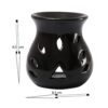 AIR-ROMA Air Roma Ceramic Aroma Black Diffuser Burner With 10Ml Lemon Grass Oil & 2 Pcs Candles | Strong & Long-Lasting Aroma - Fragrance