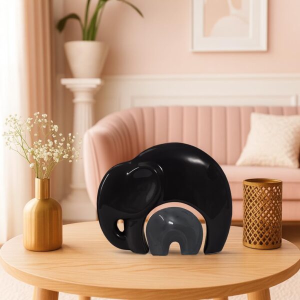 1775660203_Xtore-Home-Decor-Lucky-Charm-Elephant-Mother-Kid-Piano-Finish-Ceramic-Figures-Set-of-2-Piece-Black-and-Grey.jpg Xtore Home Décor Lucky Charm Elephant Mother & Kid | Piano Finish Ceramic Figures - (Set of 2 Piece, Black and Grey)