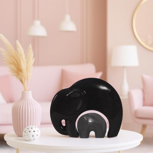 1775660204_Xtore-Home-Decor-Lucky-Charm-Elephant-Mother-Kid-Piano-Finish-Ceramic-Figures-Set-of-2-Piece-Black-and-Grey.jpg Xtore Home Décor Lucky Charm Elephant Mother & Kid | Piano Finish Ceramic Figures - (Set of 2 Piece, Black and Grey)