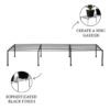 Amazon Brand - Solimo Anti-Rust Metal Plant Stand | Set of 4 | Rectangular | 120Kg Load Capacity | Galvanized Metal Planter/ Pot Stand with 7 Layer Coating | for Living Room/Outdoor/ Balcony | Black