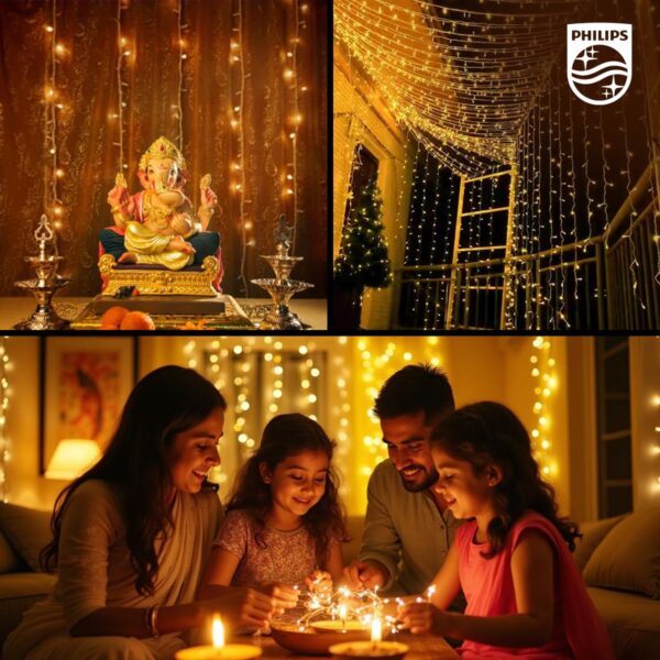 Philips Starlit 12 Meter 72 LEDs String Light for Decoration | Festival LED String Light for Home| Warm White, Pack of 1,Polycarbonate, for Diwali, Ganesh Chaturthi, Christmas