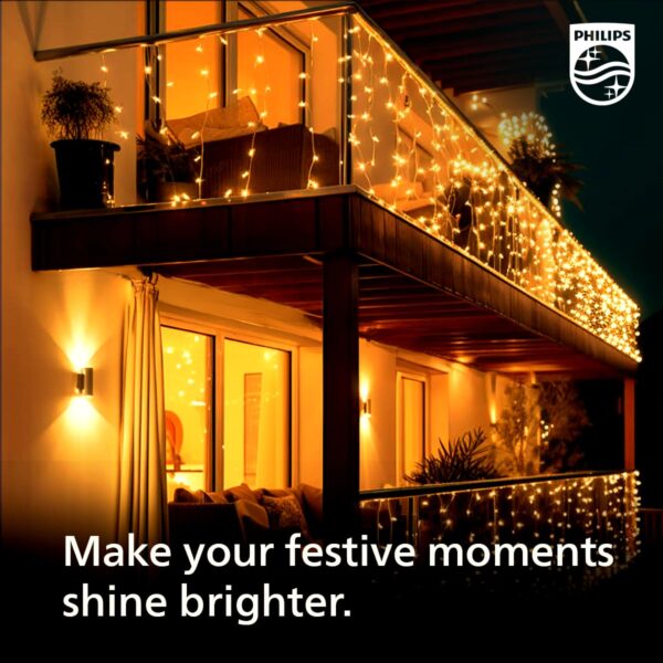 Philips Starlit 12 Meter 72 LEDs String Light for Decoration | Festival LED String Light for Home| Warm White, Pack of 1,Polycarbonate, for Diwali, Ganesh Chaturthi, Christmas