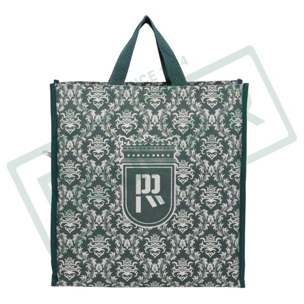 DOUBLE R BAGS Reusable Multi-Purpose Shopping Bags with Handles for Grocery, Vegetables & Kitchen Essentials | Eco-Friendly Tote Bag (Pack of 2, Green, 35.6X35.6X12.7 cm, 1 Compartment)