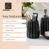 1775693632_Premium-Ceramic-Bathroom-Accessories-Set-of-3-Modern-Luxury-Bath-Set-with-300ml-Soap-Dispenser-Toothbrush-Holder-Soap-Dish-Home-Decor-Item-Best-for-Gift-Striped-Design-Black.jpg Premium Ceramic Bathroom Accessories Set of 3 | Modern Luxury Bath Set with 300ml Soap Dispenser, Toothbrush Holder & Soap Dish | Home Décor Item| Best for Gift | Striped Design (Black)