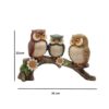 Set of 3 Owl Family Resin Figurine Sitting On Tree Branch Showpiece Statue for Table Top, Living Room, Bedroom, Office/Home Décoration, Colour Multi (13 cm Height) (Resin, Multicolor)