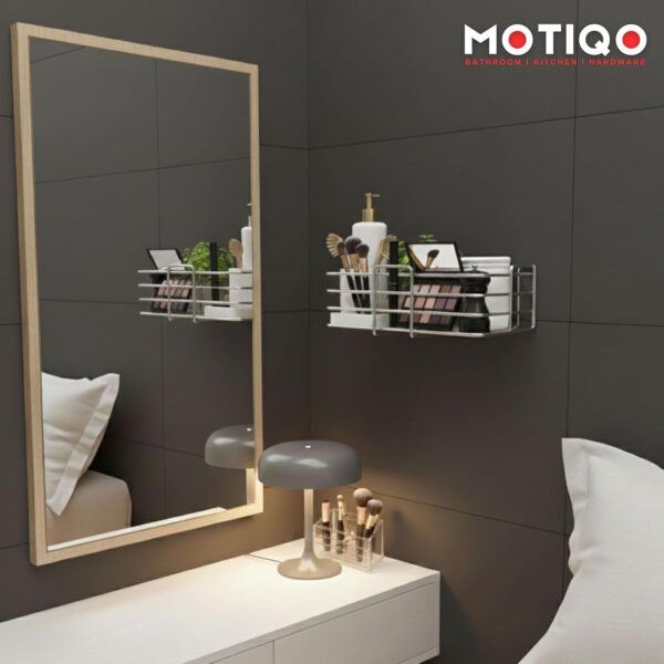 Stainless Steel Bathroom Shelf for Wall, Bathroom Rack, Wall Mount Rack for Kitchen, Bathroom Accessories and Organizer (Silver,12X5 Inches) Set-1