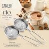 Ganesh Rio Tea Strainer/Chai Chhalni/Coffee Strainer/Tea Filter/Juice and Oil Filter with Wire Handle and Stainless Steel - Set of 2