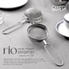 Ganesh Rio Tea Strainer/Chai Chhalni/Coffee Strainer/Tea Filter/Juice and Oil Filter with Wire Handle and Stainless Steel - Set of 2