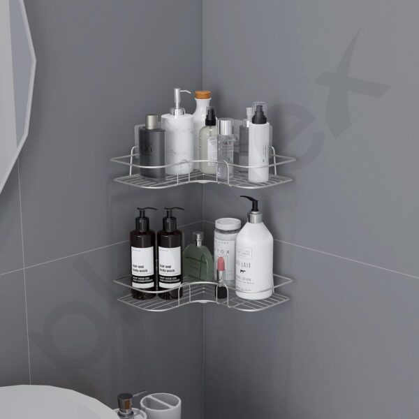 1775708845_Plantex-Stainless-Steel-Bathroom-Corner-ShelfSelf-Adhesive-Bathroom-Shelf-for-WallBathroom-Organiser-Without-Drill-Pack-of-2-Chrome.jpg Plantex Stainless Steel Bathroom Corner Shelf/Self Adhesive Bathroom Shelf for Wall/Bathroom Organiser Without Drill - Pack of 2 (Chrome)