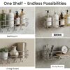SaleOn Stainless Steel Lifetime Rust Free Self Adhesive Shelf Rack Set of 2 for Kitchen & Bathroom | No Drill Wall Mount Sink Organizer with Hooks | Kitchen Sink Wall Organiser | 1 Year Warranty