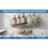 SaleOn Stainless Steel Lifetime Rust Free Self Adhesive Shelf Rack Set of 2 for Kitchen & Bathroom | No Drill Wall Mount Sink Organizer with Hooks | Kitchen Sink Wall Organiser | 1 Year Warranty