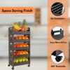 KWER 5-Tier Rolling Storage Cart with Wheels – Multi-Purpose Organizer for Kitchen, Bathroom, Kids’ Room & Office – Metal Utility Basket Rack (Black)