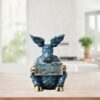 Reindeer Sculpture Ornament Office Souvenirs Gifts Desktop Desk Resin Statue Blue Sitting