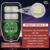 Epyz Plastic 50Watt Solar Street Light Outdoor Waterproof with Remote 196 LEDs Motion Sensor Light and Dusk to Dawn for Garden,Street,Lawn [ with Out Pole ] [ Pack of 1,Cold White ]