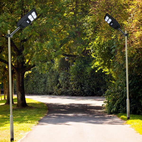 Epyz Plastic 50Watt Solar Street Light Outdoor Waterproof with Remote 196 LEDs Motion Sensor Light and Dusk to Dawn for Garden,Street,Lawn [ with Out Pole ] [ Pack of 1,Cold White ]