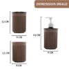 Kuber Industries Plastic Bathroom Accessories Set of 3 | Toothbrush Stand for Bathroom | Handwash Dispenser Bottle for Kitchen | Brush Holder for Wash Basin | Mouth Wash Tumbler Organiser | Brown