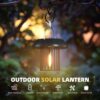 Whimsical Solar Hanging Lantern Outdoor Decorative Light Waterproof LED Garden Lamp with Warm Glow for Balcony Patio Yard Pathway (Black)