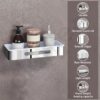 Plantex Bathroom Shelf Rack/ABS & Stainless Steel Shelf for Bathroom Rack/Bathroom Organiser/Kitchen Shelves -(14x5 inches, Chrome)