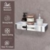 Plantex Bathroom Shelf Rack/ABS & Stainless Steel Shelf for Bathroom Rack/Bathroom Organiser/Kitchen Shelves -(14x5 inches, Chrome)