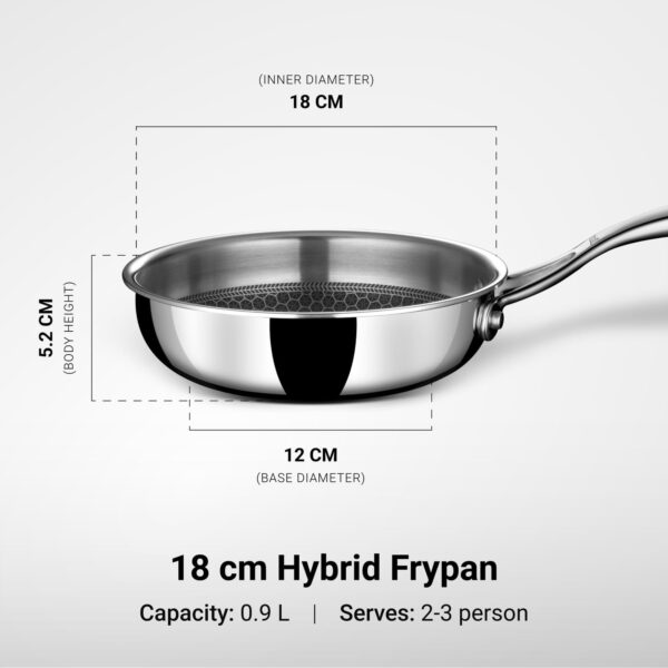 1775735029_Stahl-Artisan-Hybrid-0.9-L-18-cm-Triply-Frying-Pan-Induction-Gas-Stove-Compatible-Honeycomb-Non-Stick-Fry-Pan-Metal-Spoon-Friendly.jpg Stahl Artisan Hybrid 0.9 L, 18 cm Triply Frying Pan | Induction & Gas Stove Compatible | Honeycomb Non Stick Fry Pan, Metal Spoon Friendly
