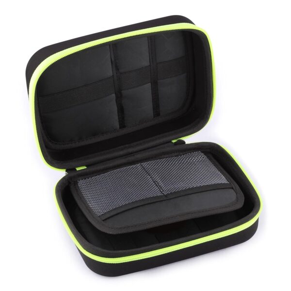 GadgetBite EVA Portable Pouch for Electronic Accessories USB Cables, Power Bank, Battery, Portable Hard Drive, SD Memory Card, Earphones, Travel Gadgets Travel Friendly Case(Black&Green)