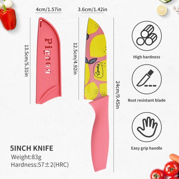 Pigeon by Stovekraft Edge Flora Stainless Steel Knife 3Pc Set (Blue, Green, Orange)