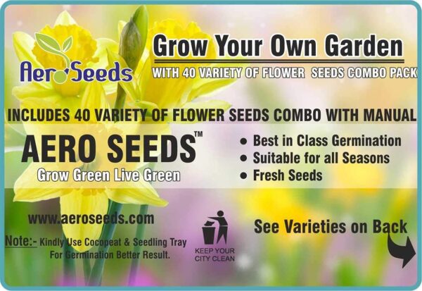 Aero Seeds 40 Varieties of Flower Seeds Combo For Your Garden Beautiful Bloom Germination Seeds.