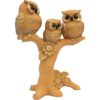 # Owl Family on Tree -Set of 3- Brown Color showpiece for Home Decor/Gift Item/Desk/Study Table/Office