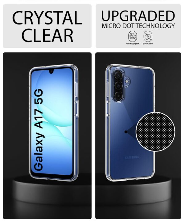 WOW IMAGINE Transparent Back Cover Case for Samsung Galaxy A17 5G | Galaxy M17 5G | F17 5G | Raised Bumps for Full Device & Camera Protection Shockproof TPU Silicone Mobile Cover – Transparent