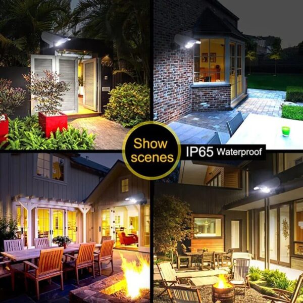(1Pcs) Outdoor Motion Sensor Solar Lights, Lumens 77 LEDs Spotlight With Remote Controller, IP66 Waterproof, Wireless Dummy Decoy Fake Security Camera Garden Patio Driveway.