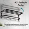 Plantex Towel Rack for Bathroom/Stainless Steel Towel Bar/24 Inch Towel Holder with Towel Rod/Bathroom Accessories - (Black)