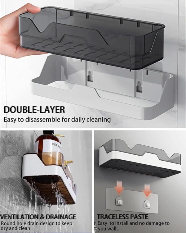 1775769193_Pack-of-2-Self-Adhesive-Plastic-Bathroom-Rack-Bathroom-Shelf-Organizer-Wall-Mounted-Shelf-Bathroom-Hardware-Accessories-Storage-Racks-Kitchen-Bathroom-Accessories-Rack-Shelf-White-Black.jpg Pack of 2 Self-Adhesive Plastic Bathroom Rack, Bathroom Shelf Organizer, Wall Mounted Shelf, Bathroom Hardware & Accessories, Storage Racks Kitchen Bathroom Accessories Rack Shelf, White & Black