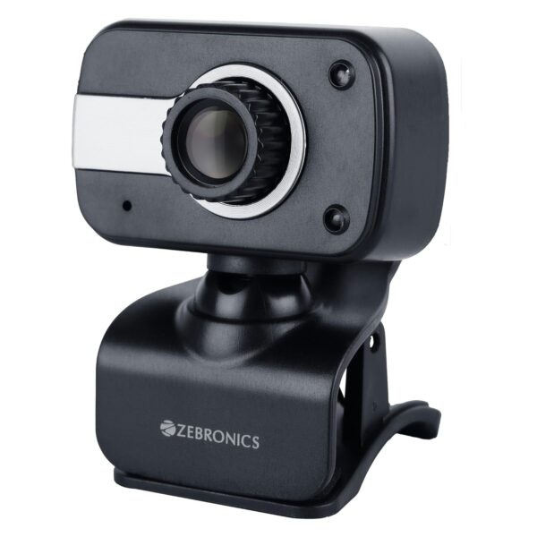 Zebronics Zeb-Crystal Clear Web Camera, 0.3 MP with USB with 3P Lens,Built-in Microphone,Auto White Balance,Night Vision and Manual Switch for LED (Black)
